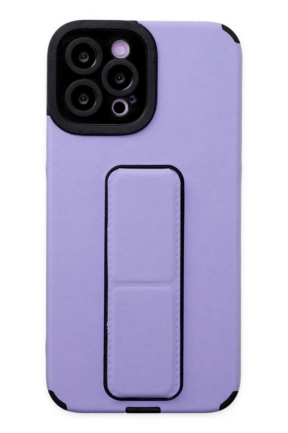 Mey İthalat®  iPhone 12 Pro Max Kılıf Mega Standlı Silikon - Lila