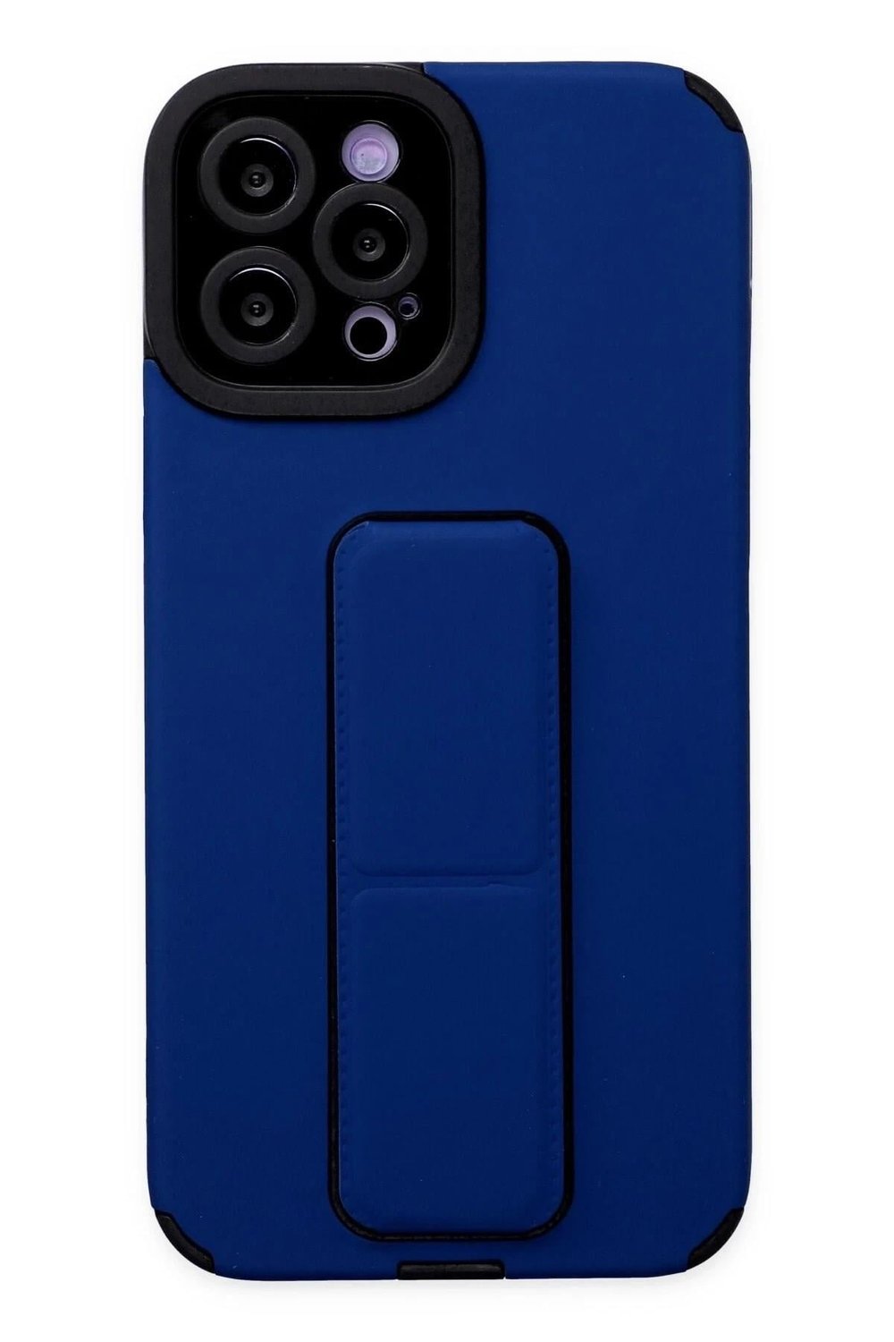 Mey İthalat®  iPhone 12 Pro Max Kılıf Mega Standlı Silikon - Mavi