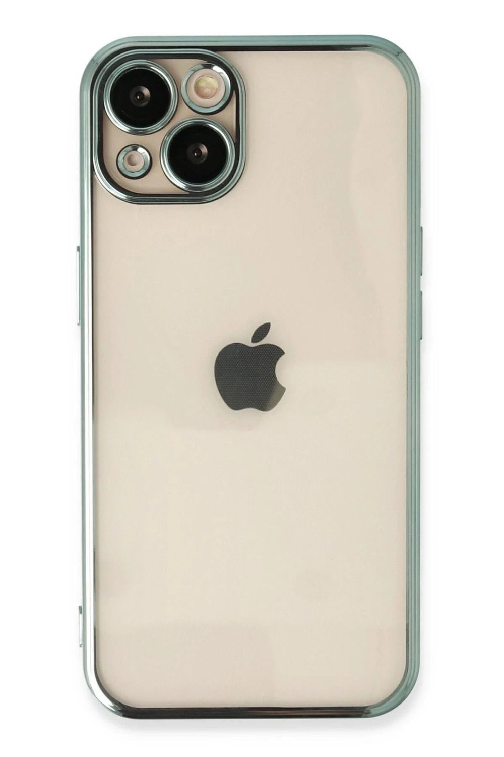 Mey İthalat®  iPhone 13 Kılıf  Lensli Silikon - Yeşil