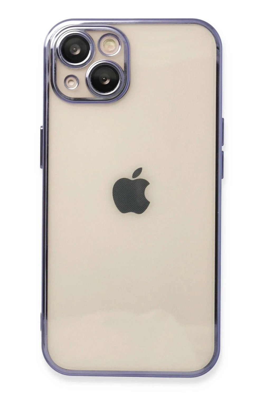 Mey İthalat®  iPhone 13 Kılıf  Lensli Silikon - Mor