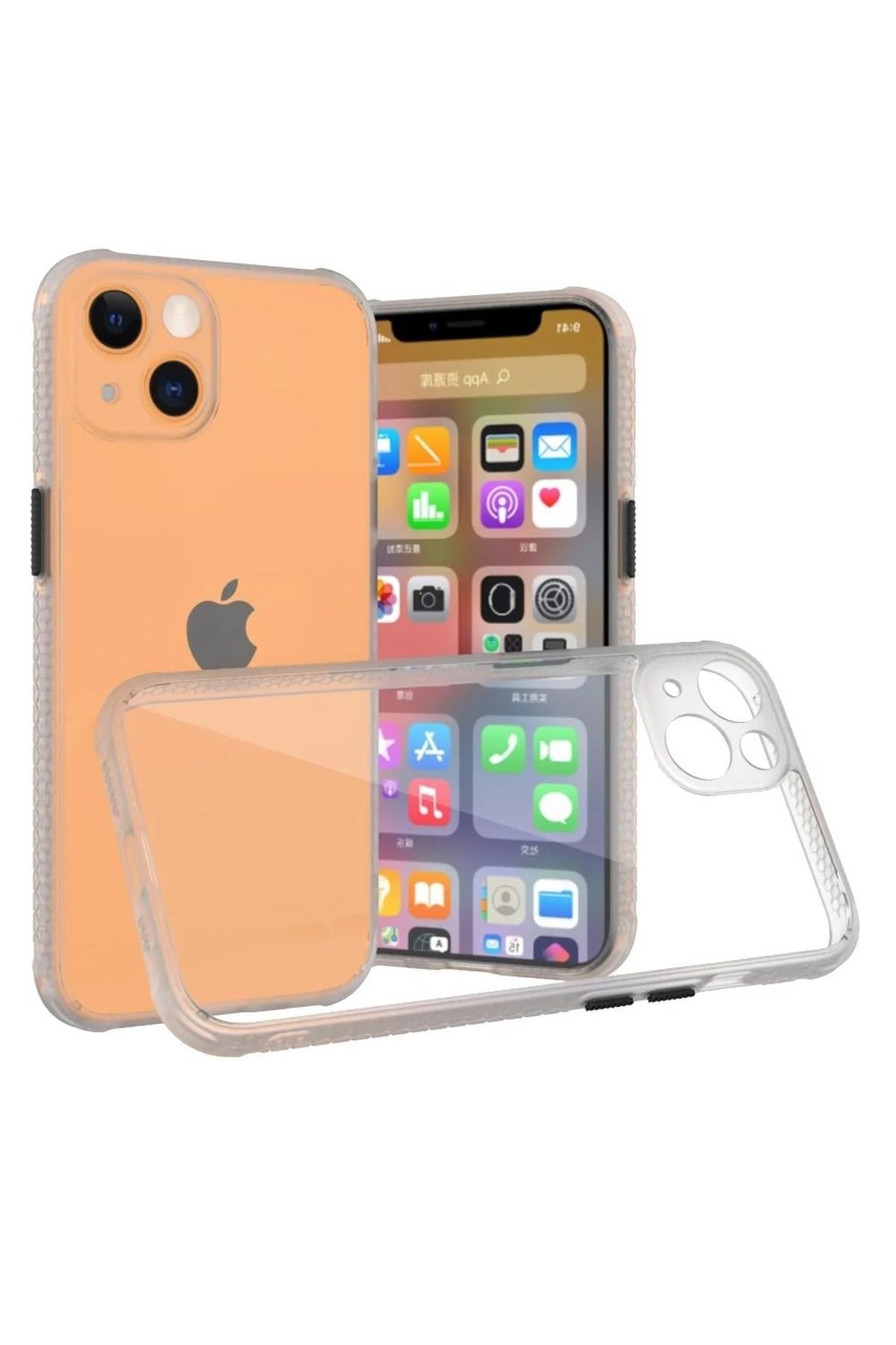Mey İthalat®  iPhone 13 Mini Kılıf Miami Şeffaf Silikon - Şeffaf