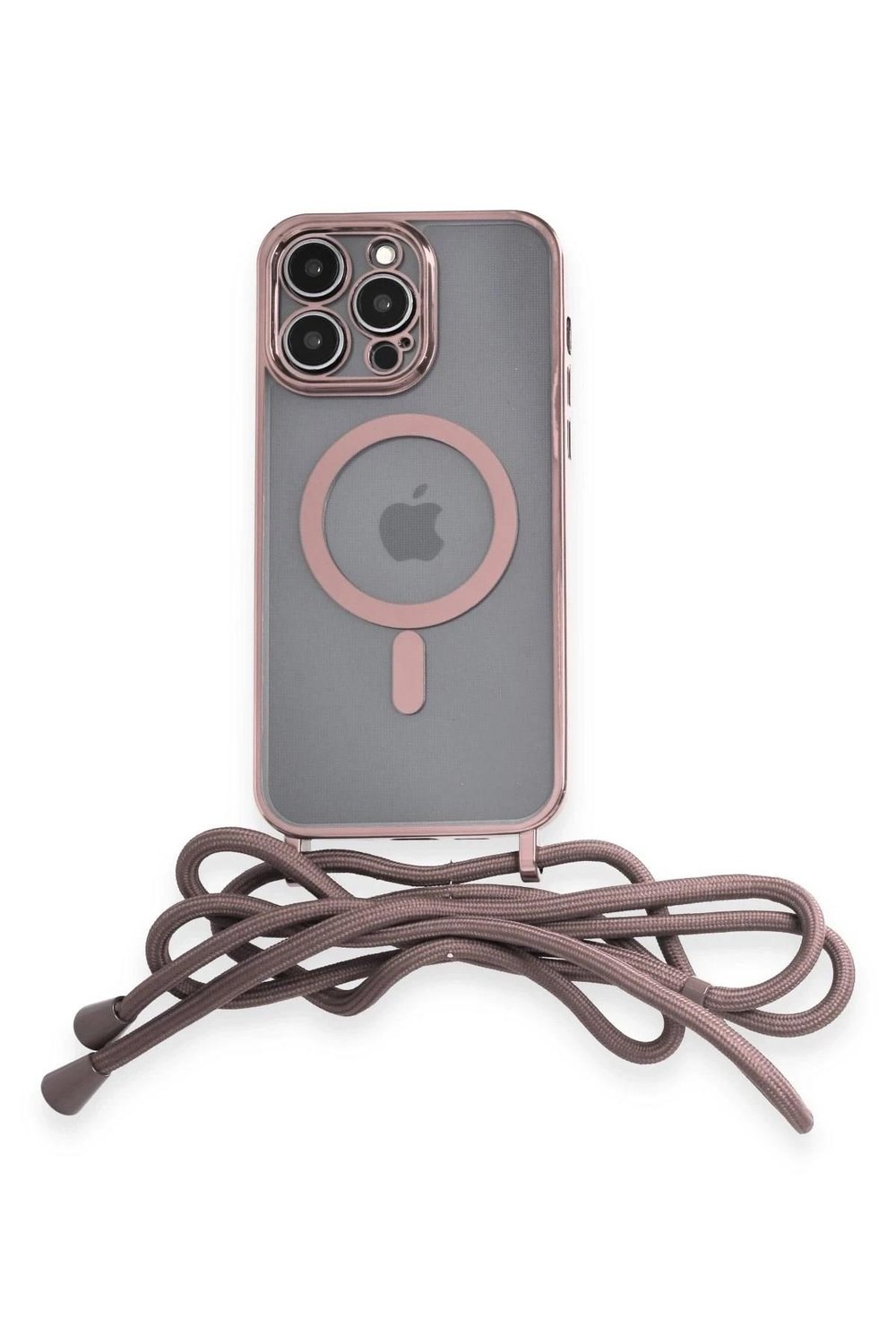 Mey İthalat®  iPhone 13 Pro Kılıf Divo Lazer Askılı Magsafe Kapak - Pembe