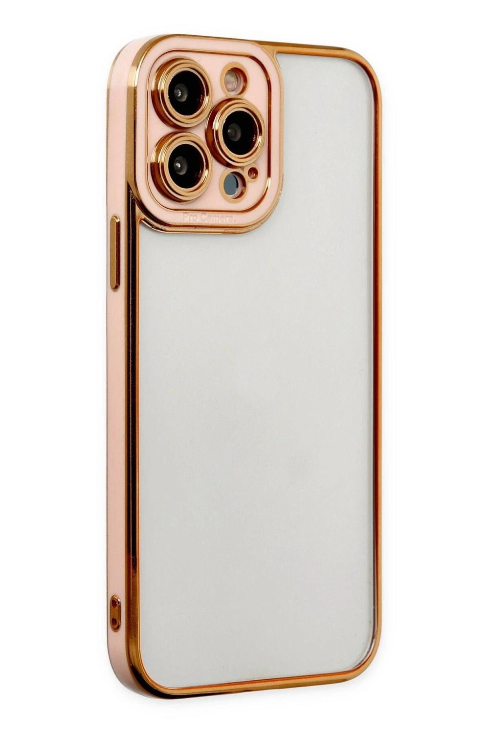 Mey İthalat®  iPhone 13 Pro Kılıf Liva Lens Silikon - Rose