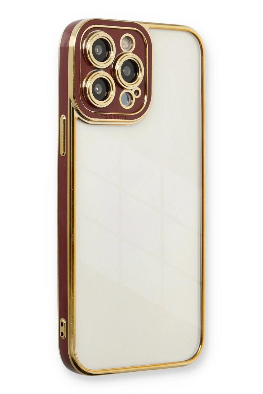 Mey İthalat®  iPhone 13 Pro Kılıf Liva Lens Silikon - Bordo
