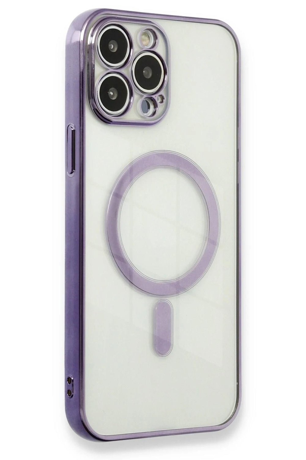 Mey İthalat®  iPhone 13 Pro Kılıf Magneticsafe Lazer Silikon - Mor