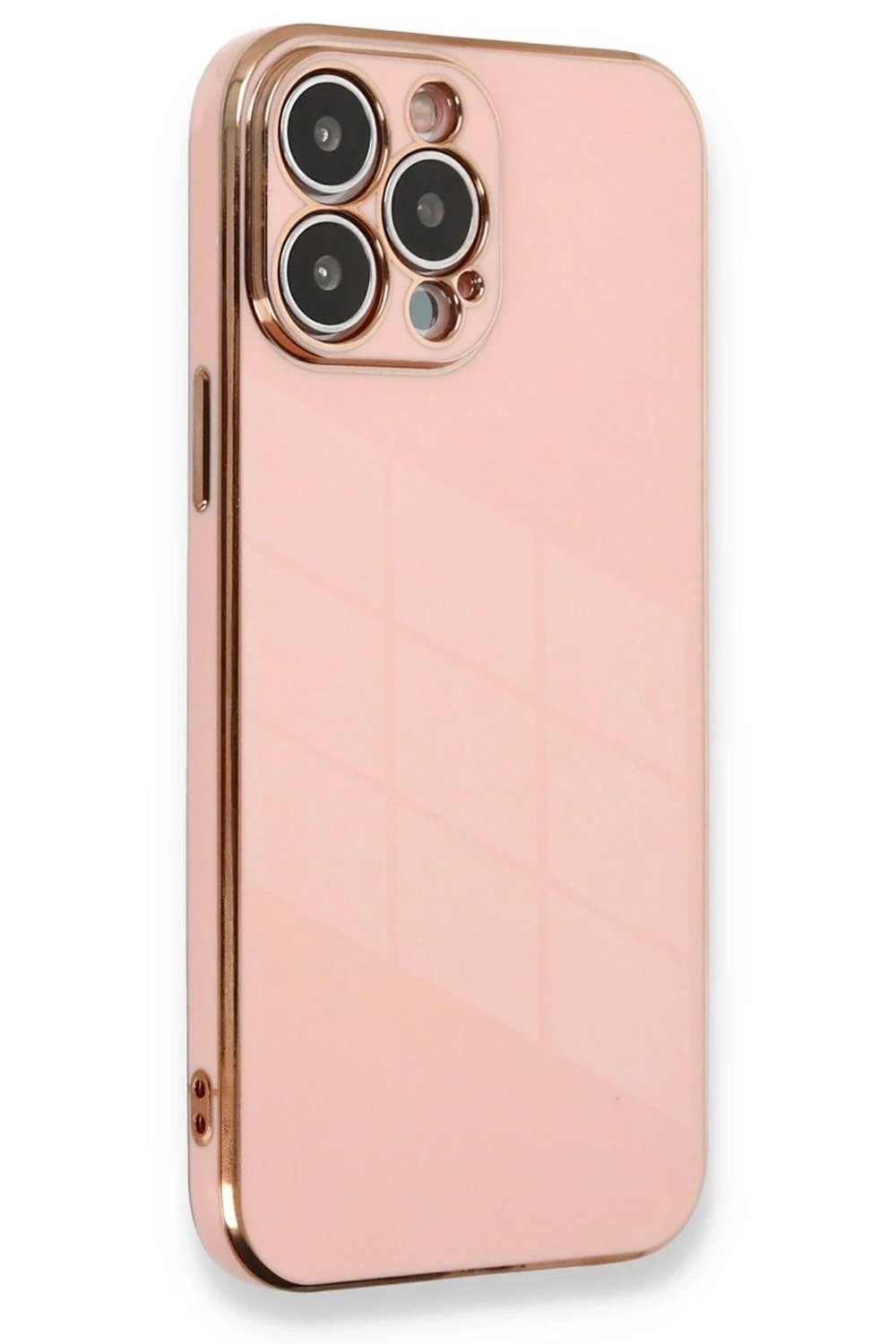 Mey İthalat®  iPhone 13 Pro Kılıf Volet Silikon - Pembe