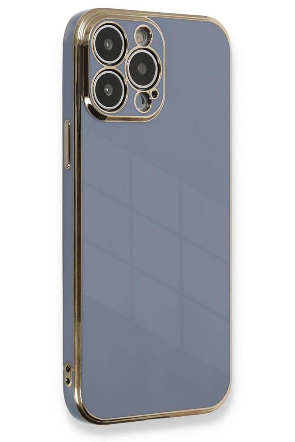 Mey İthalat®  iPhone 13 Pro Kılıf Volet Silikon - Mavi
