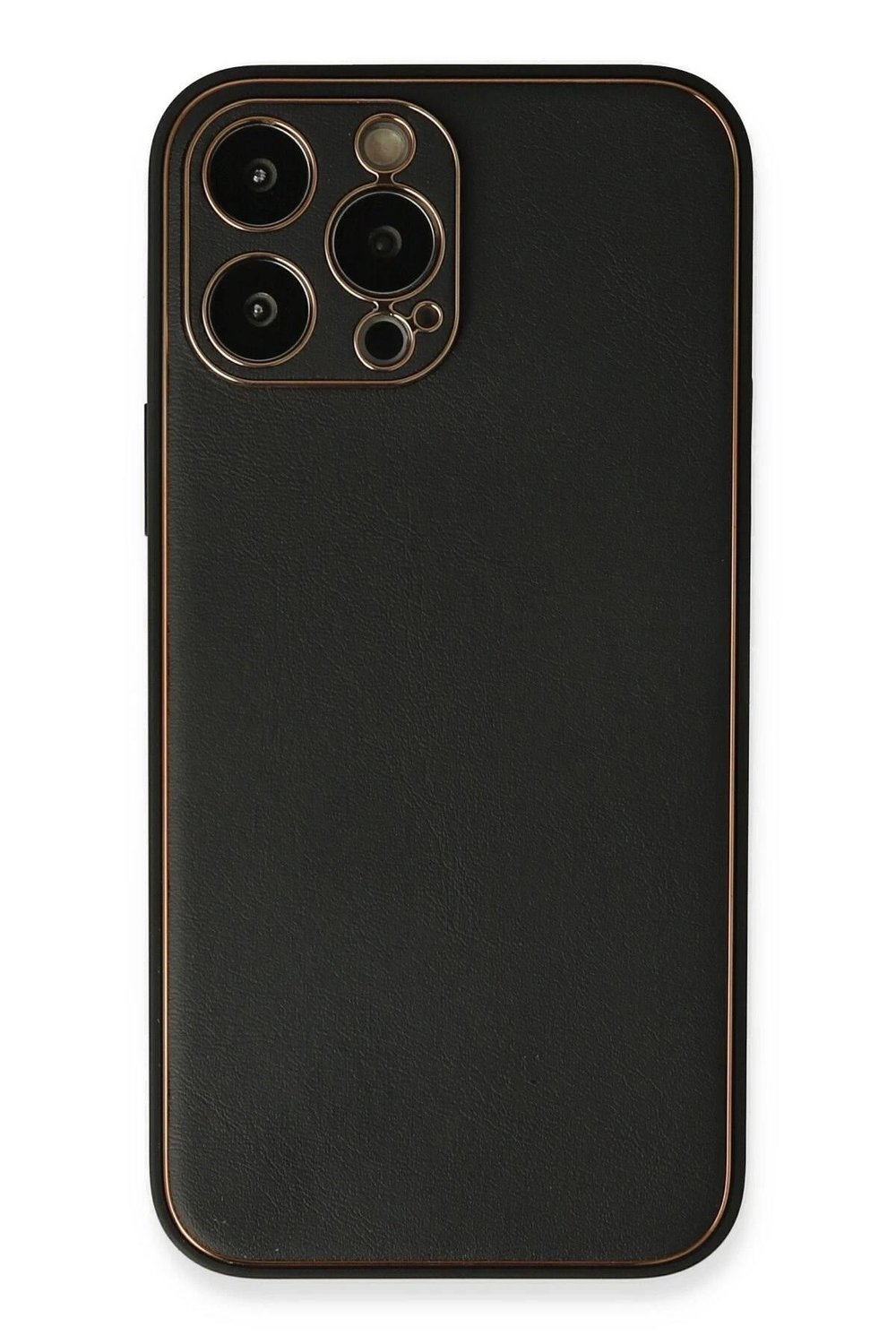 Mey İthalat®  iPhone 13 Pro Max Kılıf Coco Deri Silikon Kapak - Siyah