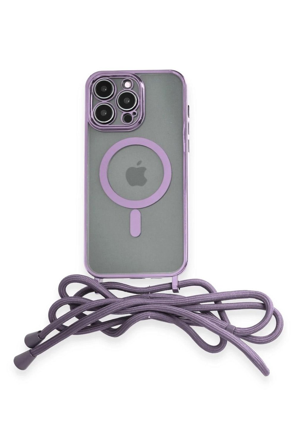 Mey İthalat®  iPhone 13 Pro Max Kılıf Divo Lazer Askılı Magsafe Kapak - Lila