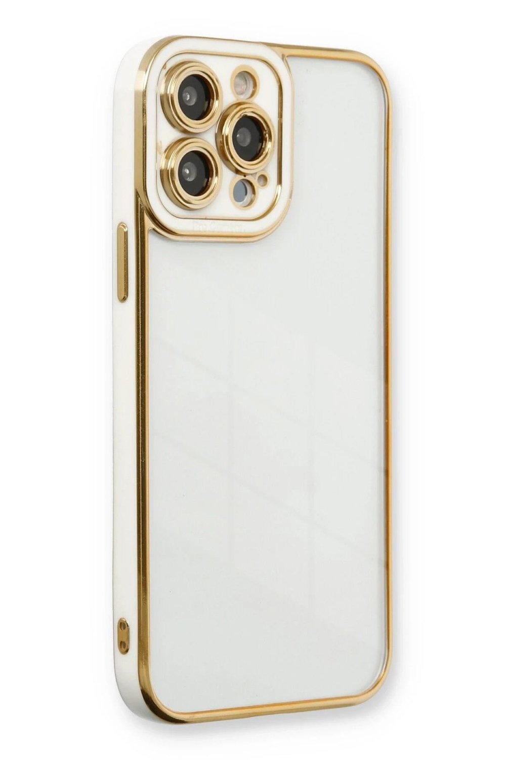 Mey İthalat®  iPhone 13 Pro Max Kılıf Liva Lens Silikon - Beyaz