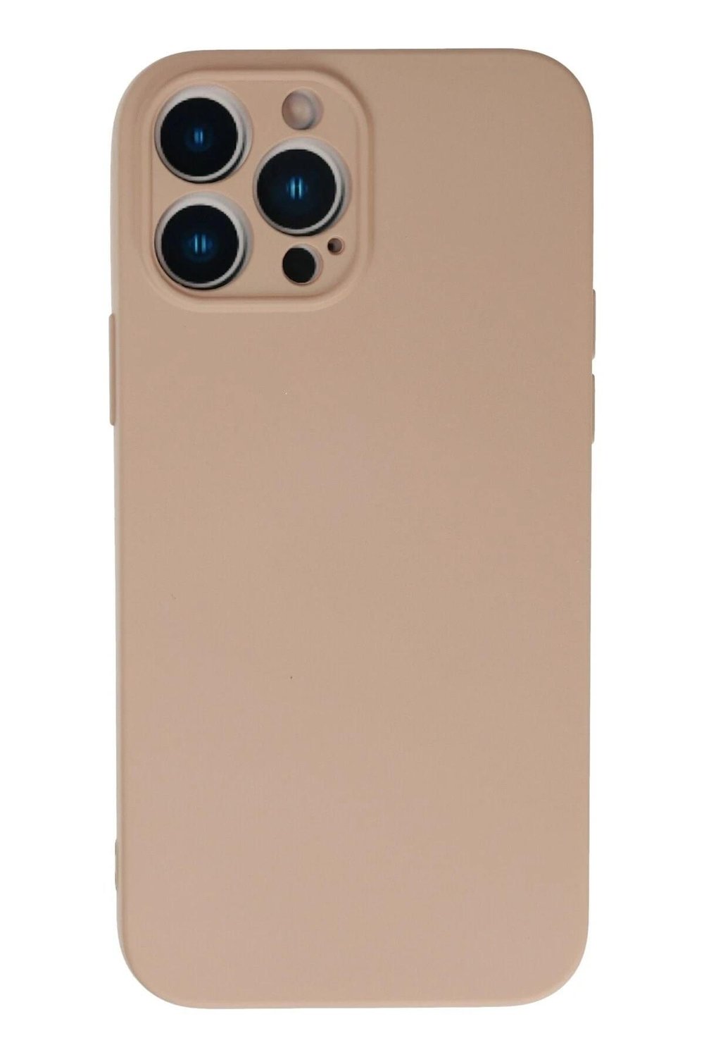 Mey İthalat®  iPhone 13 Pro Max Kılıf Nano içi Kadife Silikon - Pudra