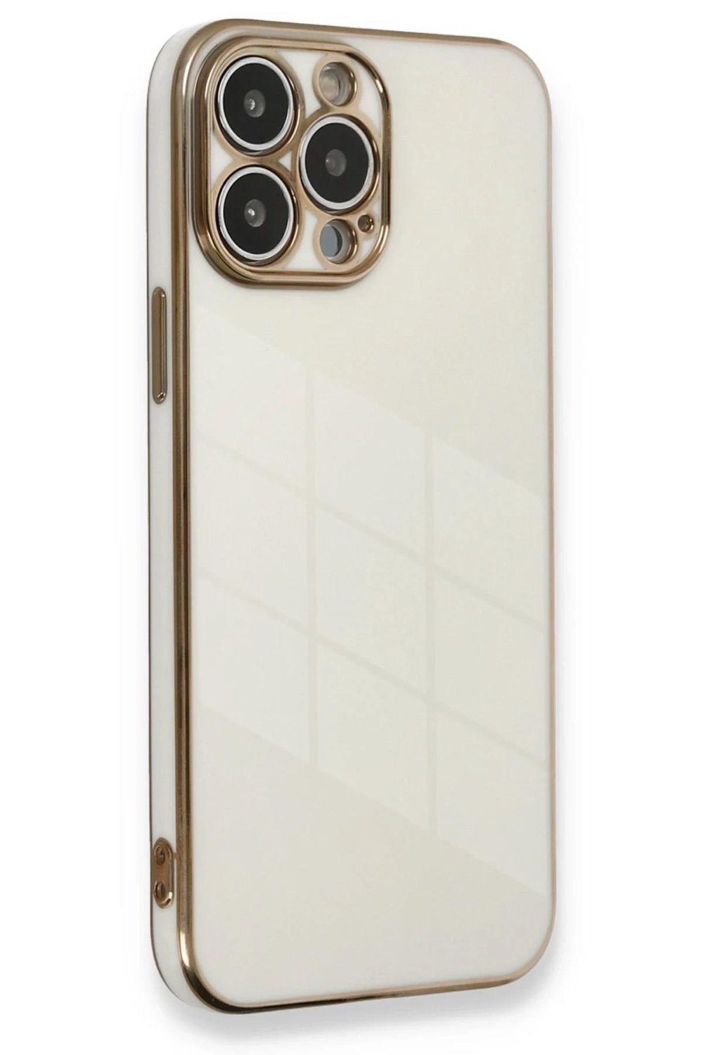 Mey İthalat®  iPhone 13 Pro Max Kılıf Volet Silikon - Beyaz