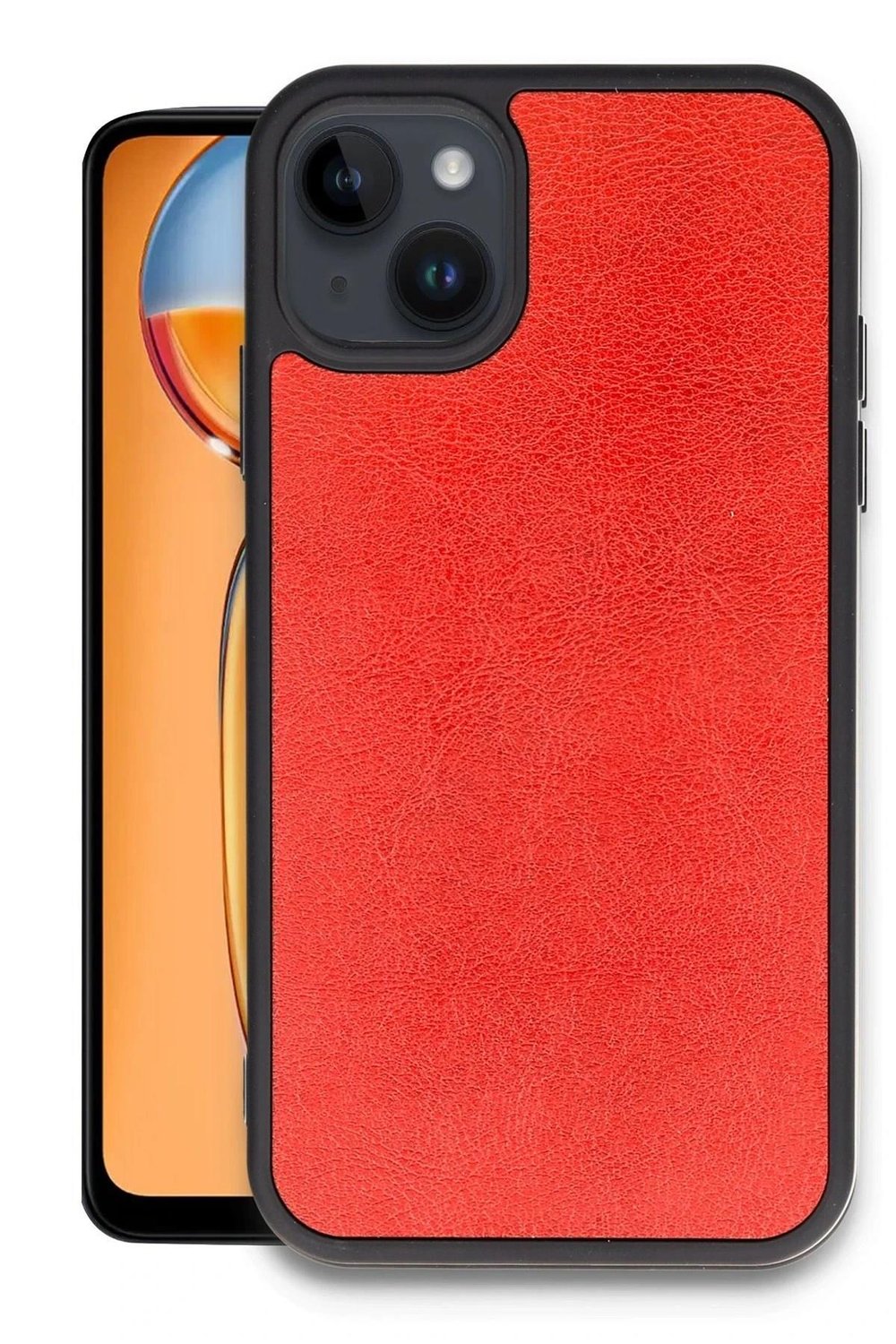 Mey İthalat®  iPhone 14 Kılıf Aras Deri Kapak - Kırmızı
