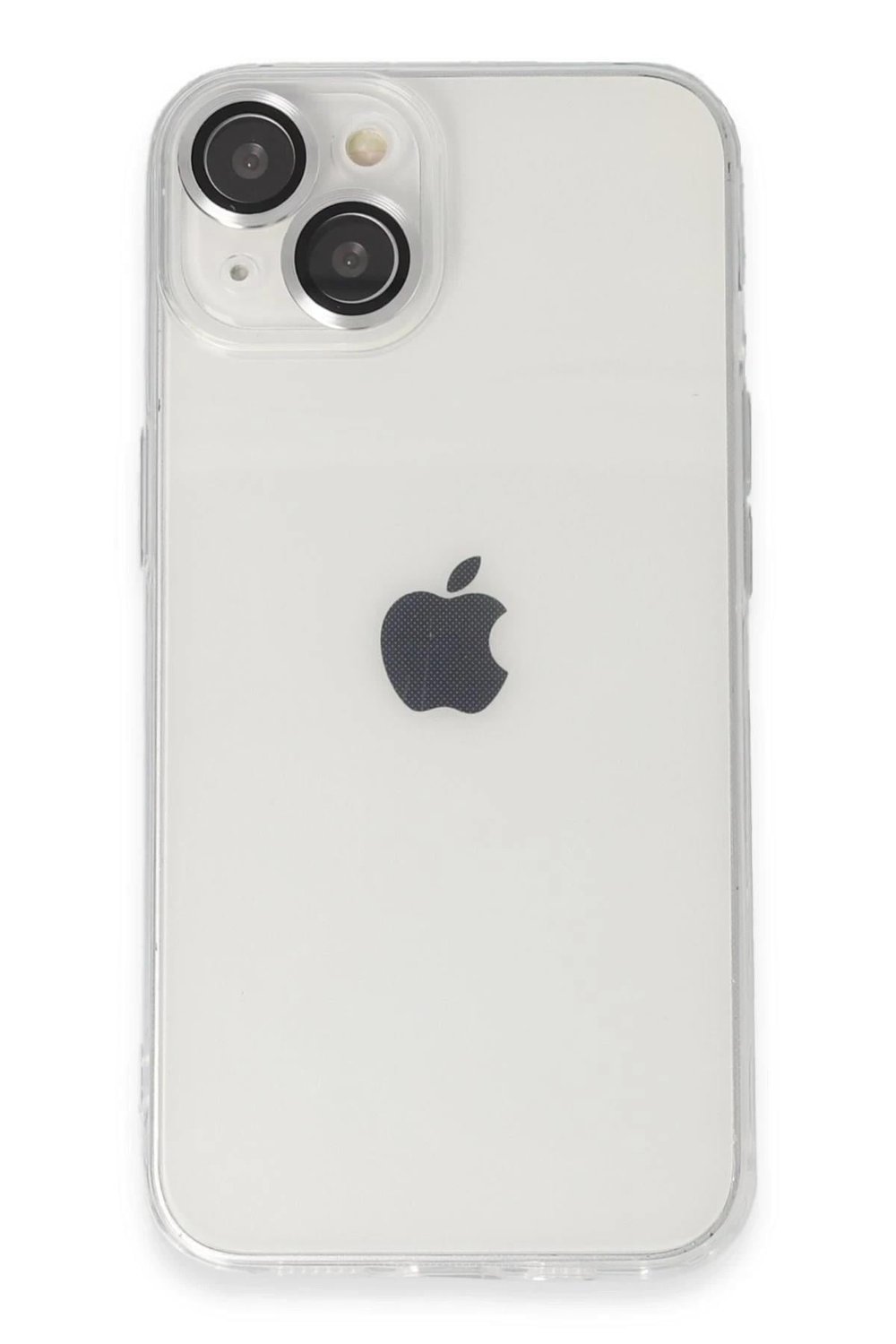Mey İthalat®  iPhone 14 Kılıf Luko Lens Silikon - Gümüş