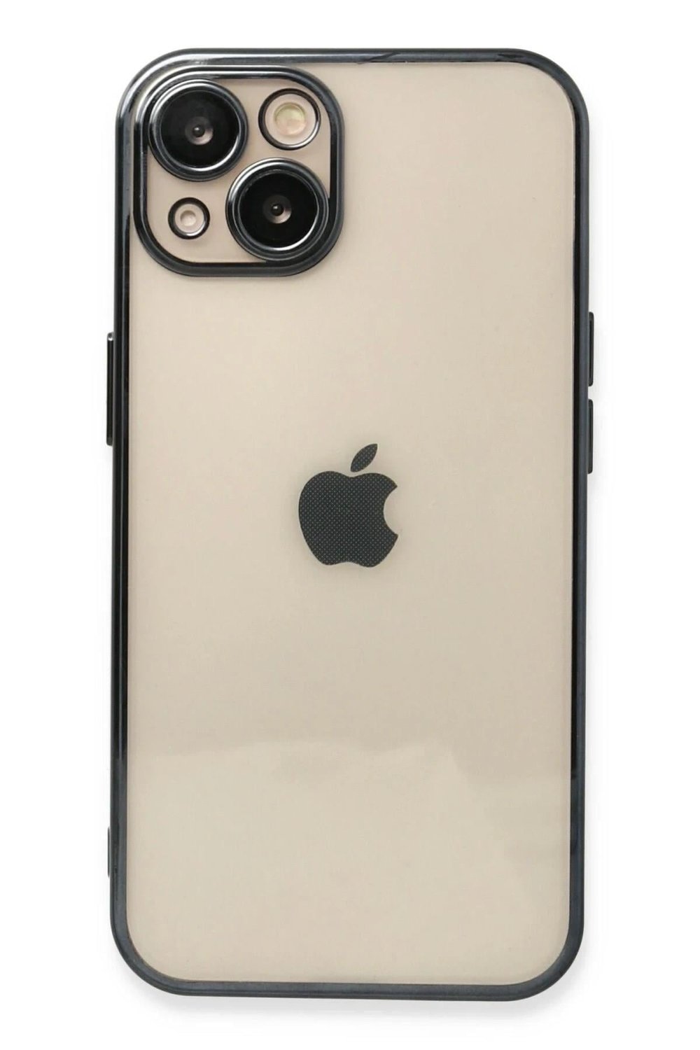 Mey İthalat®  iPhone 14 Plus Kılıf  Lensli Silikon - Siyah
