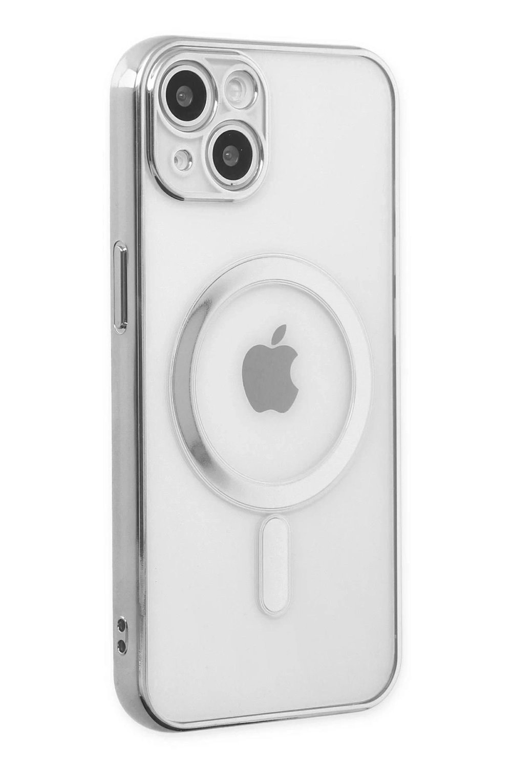 Mey İthalat®  iPhone 14 Plus Kılıf Magneticsafe Lazer Silikon - Gümüş