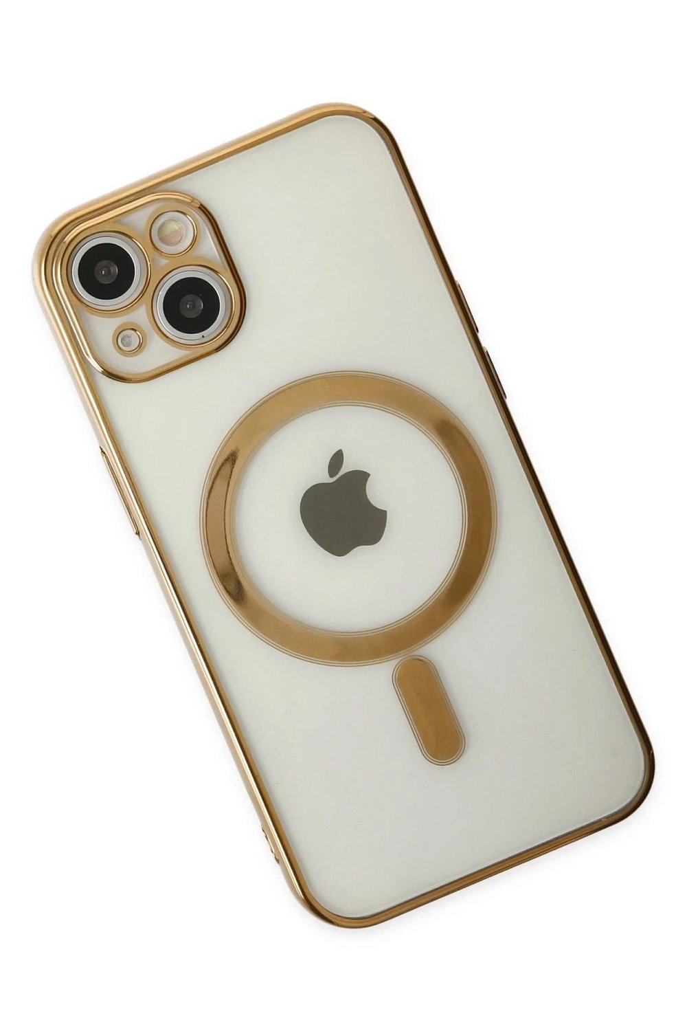 Mey İthalat®  iPhone 14 Plus Kılıf Magneticsafe Lazer Silikon - Gold