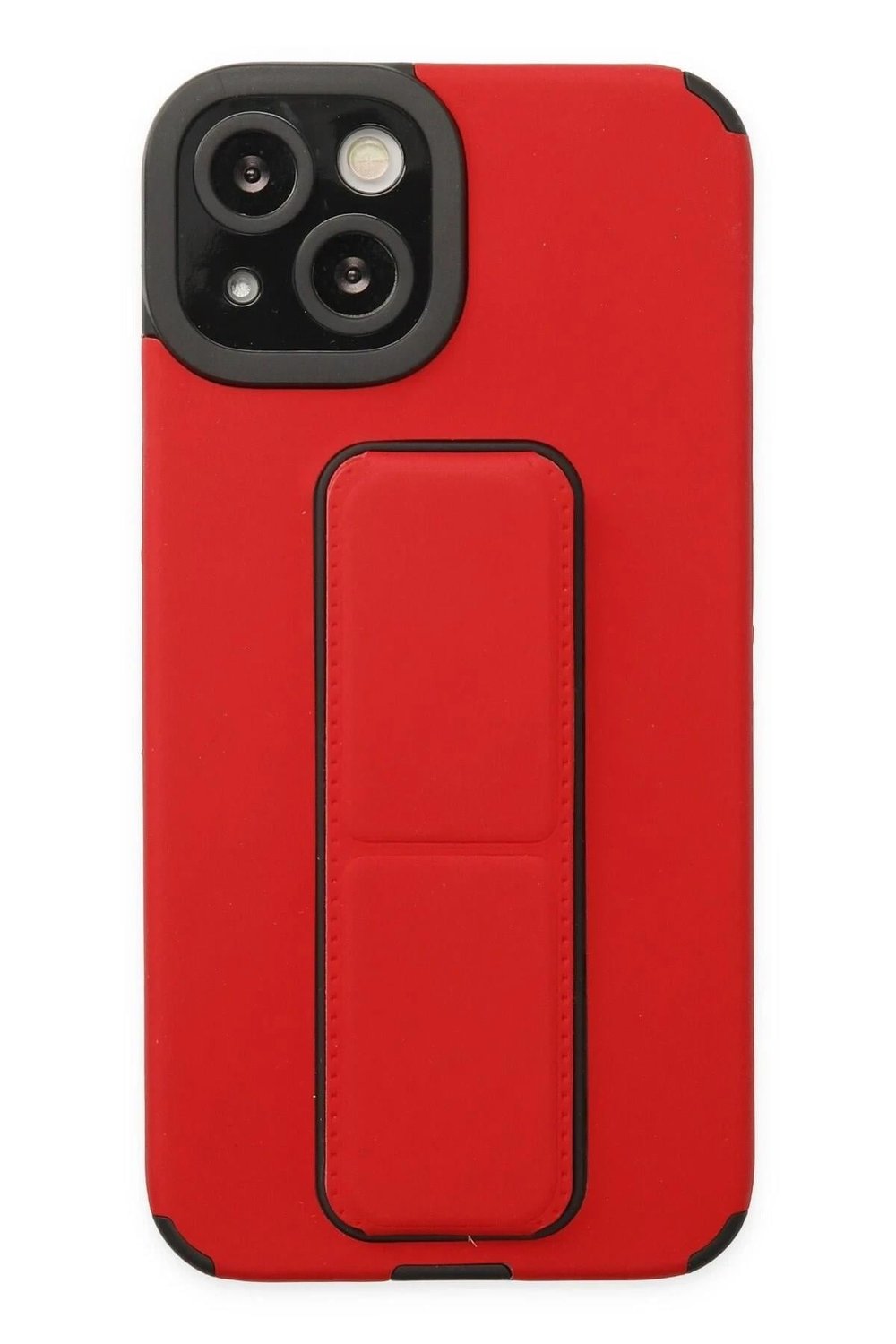 Mey İthalat®  iPhone 14 Plus Kılıf Mega Standlı Silikon - Kırmızı