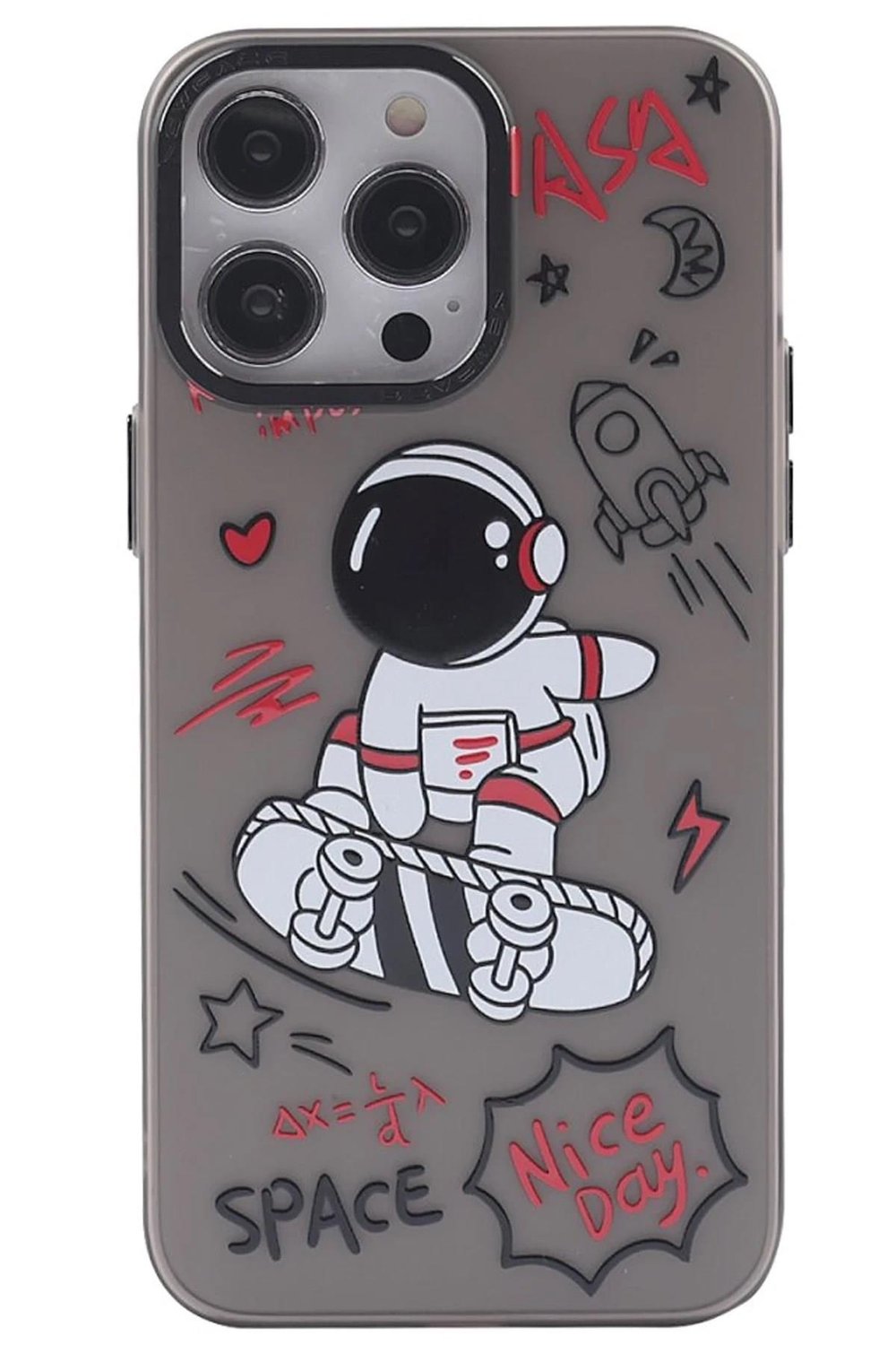 Mey İthalat®  iPhone 14 Pro Kılıf  Desenli Kapak -  Siyah - 1
