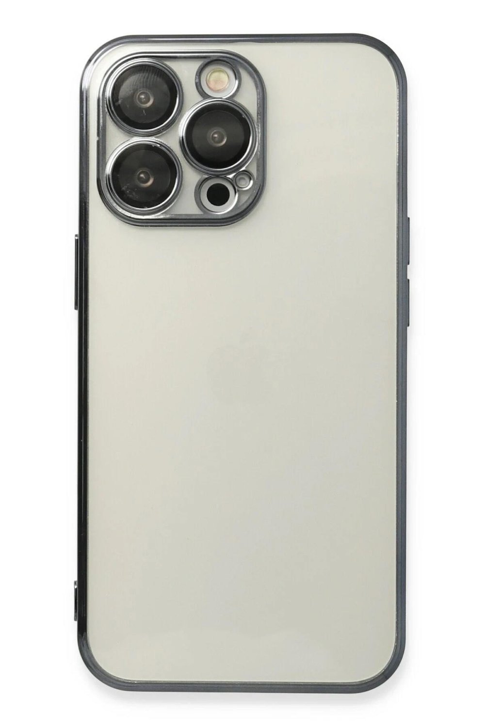 Mey İthalat®  iPhone 14 Pro Kılıf  Lensli Silikon - Siyah
