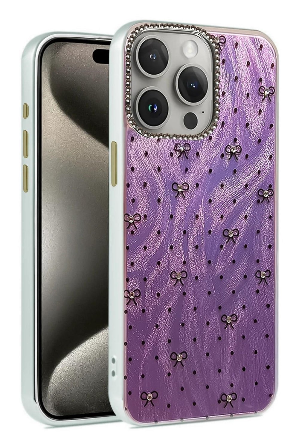 Mey İthalat®  iPhone 14 Pro Kılıf Blade Aynalı Desenli Kapak - Desen 2