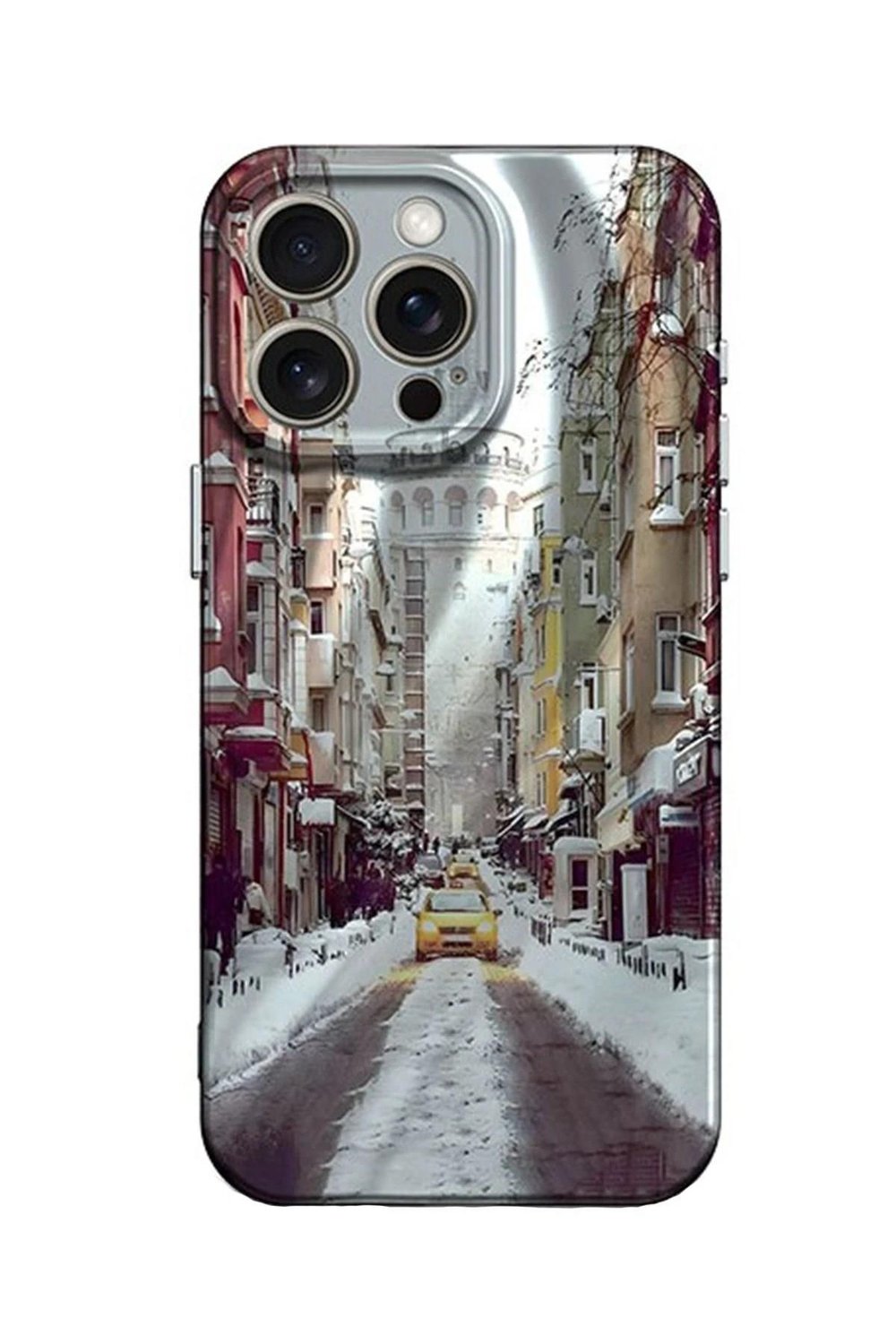 Mey İthalat®  iPhone 14 Pro Kılıf Crew Desenli Kapak - Galata Kulesi