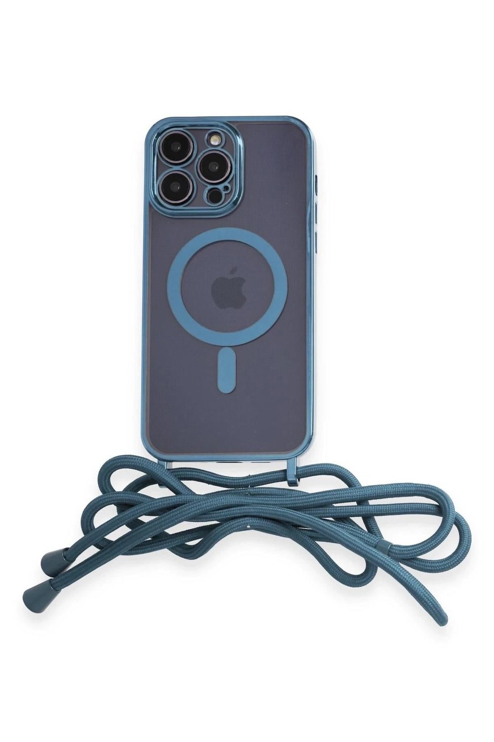 Mey İthalat®  iPhone 14 Pro Kılıf Divo Lazer Askılı Magsafe Kapak - Sierra Blue