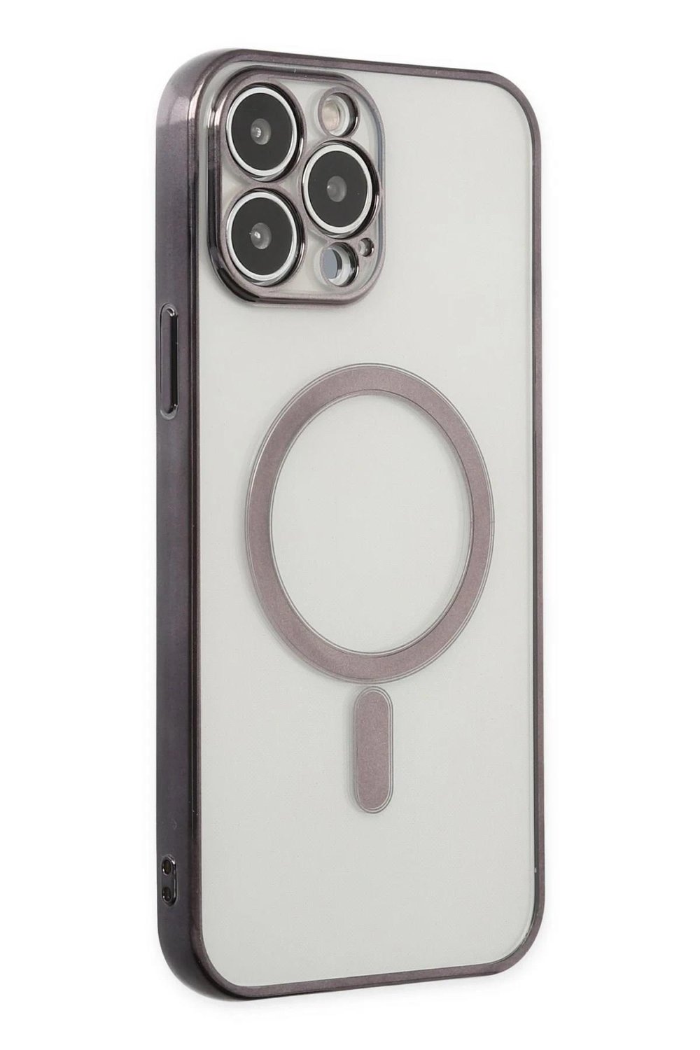 Mey İthalat®  iPhone 14 Pro Kılıf Magneticsafe Lazer Silikon - Siyah