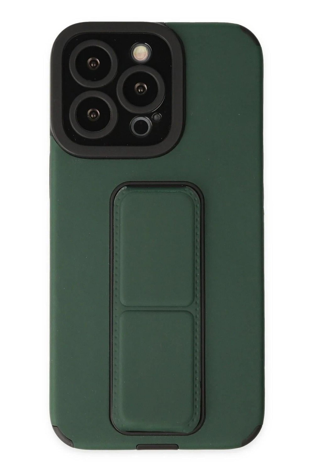 Mey İthalat®  iPhone 14 Pro Kılıf Mega Standlı Silikon - Yeşil