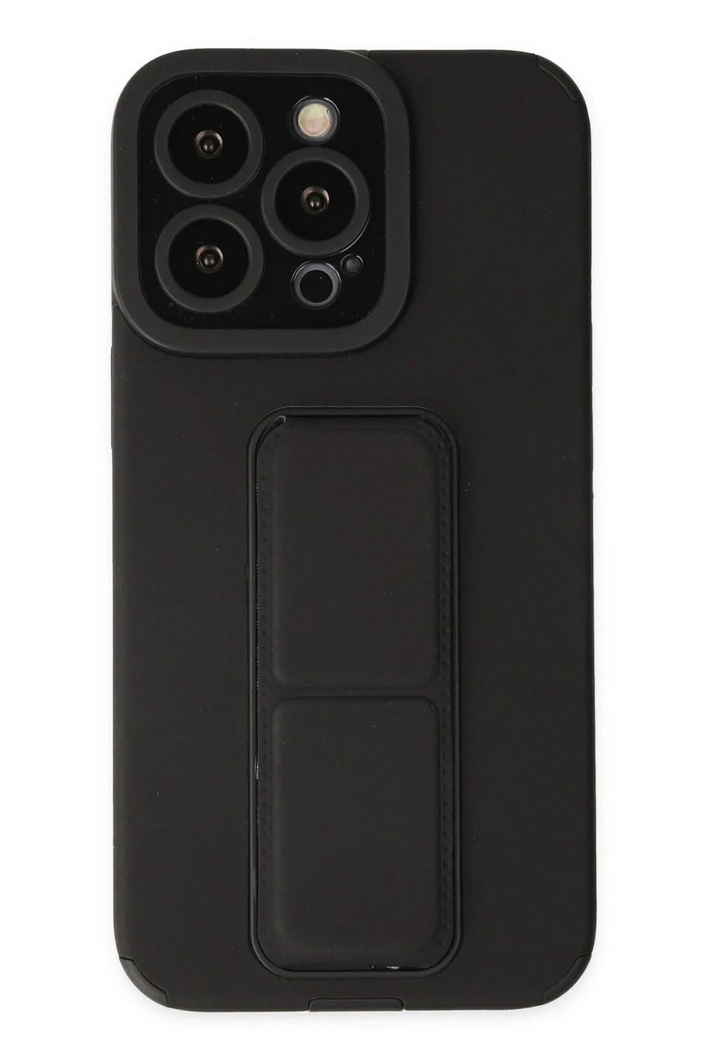 Mey İthalat®  iPhone 14 Pro Kılıf Mega Standlı Silikon - Siyah