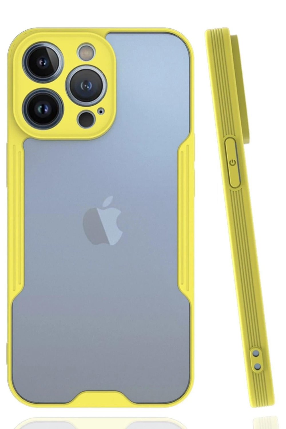 Mey İthalat®  iPhone 14 Pro Kılıf Platin Silikon - Sarı