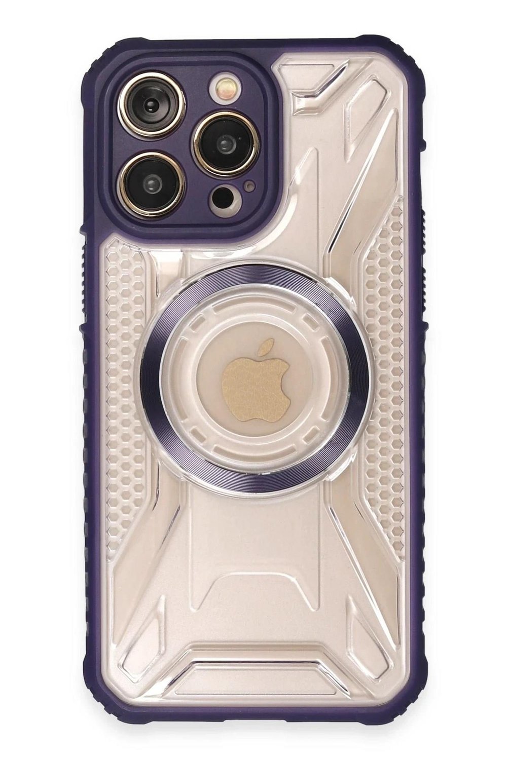 Mey İthalat®  iPhone 14 Pro Kılıf Prag Magneticsafe Kapak - Derin Mor