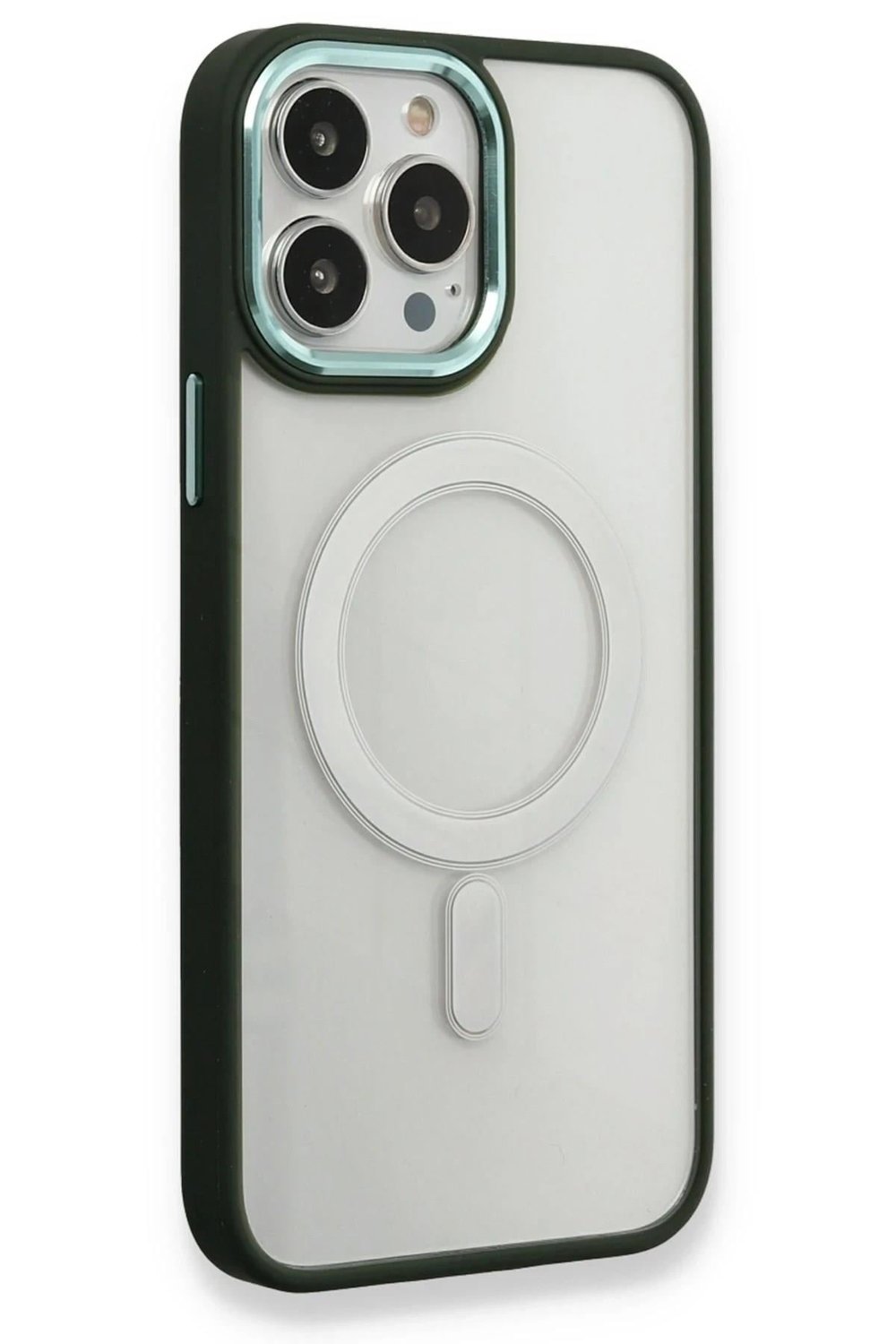 Mey İthalat®  iPhone 14 Pro Kılıf Room Magneticsafe Silikon - Köknar Yeşili
