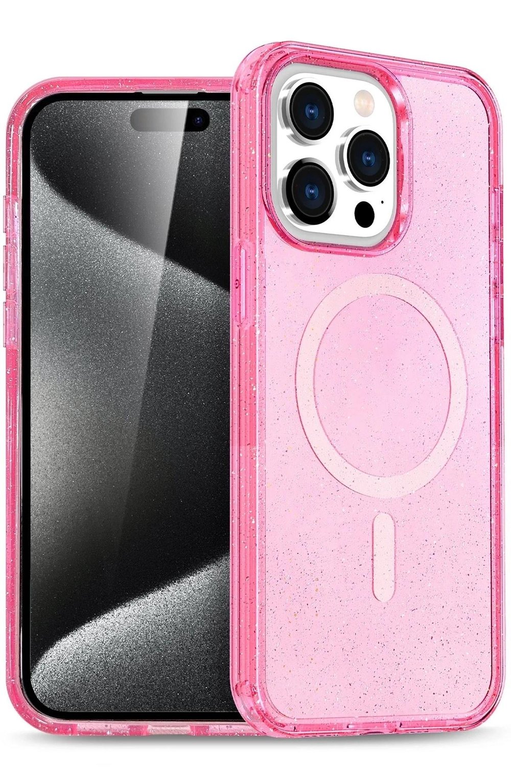 Mey İthalat®  iPhone 14 Pro Kılıf Star Magsafe Kapak - Pembe