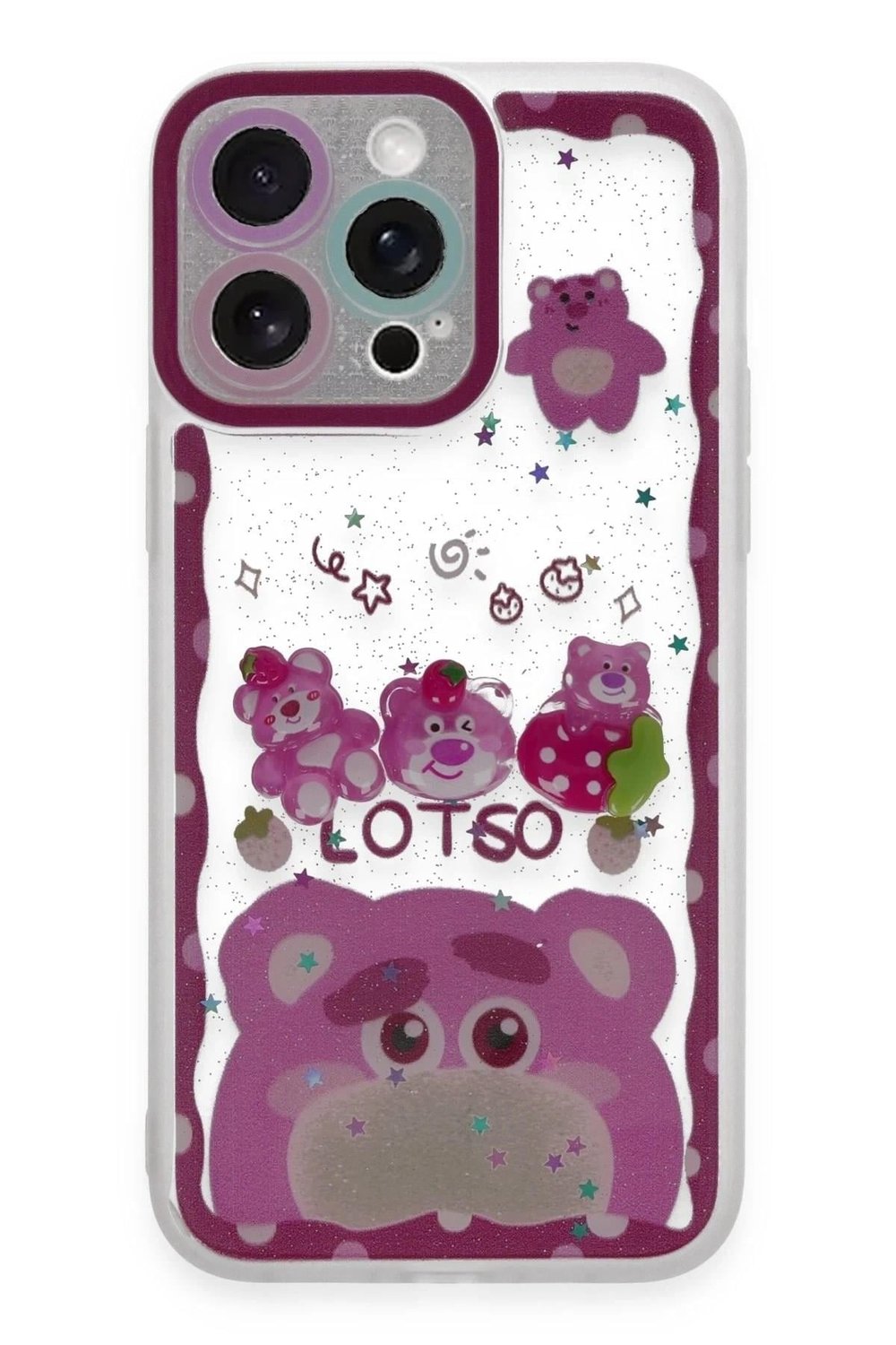 Mey İthalat®  iPhone 14 Pro Kılıf Sweet Desenli Silikon Kapak - Pembe