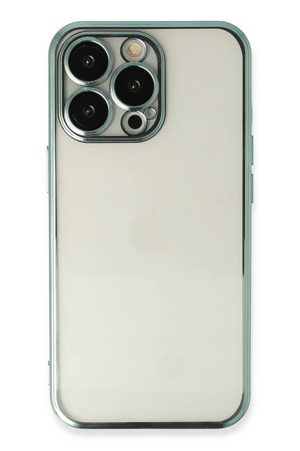 Mey İthalat®  iPhone 14 Pro Max Kılıf  Lensli Silikon - Yeşil