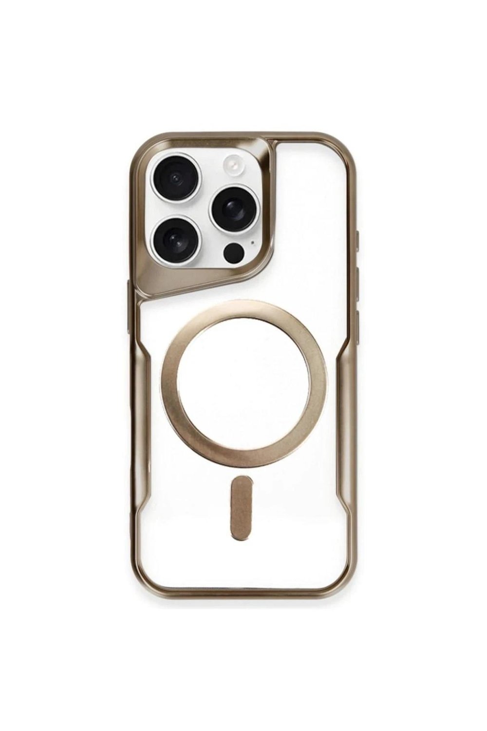 Mey İthalat®  iPhone 14 Pro Max Kılıf Boyi Magsafe Silikon Kapak - Kahverengi