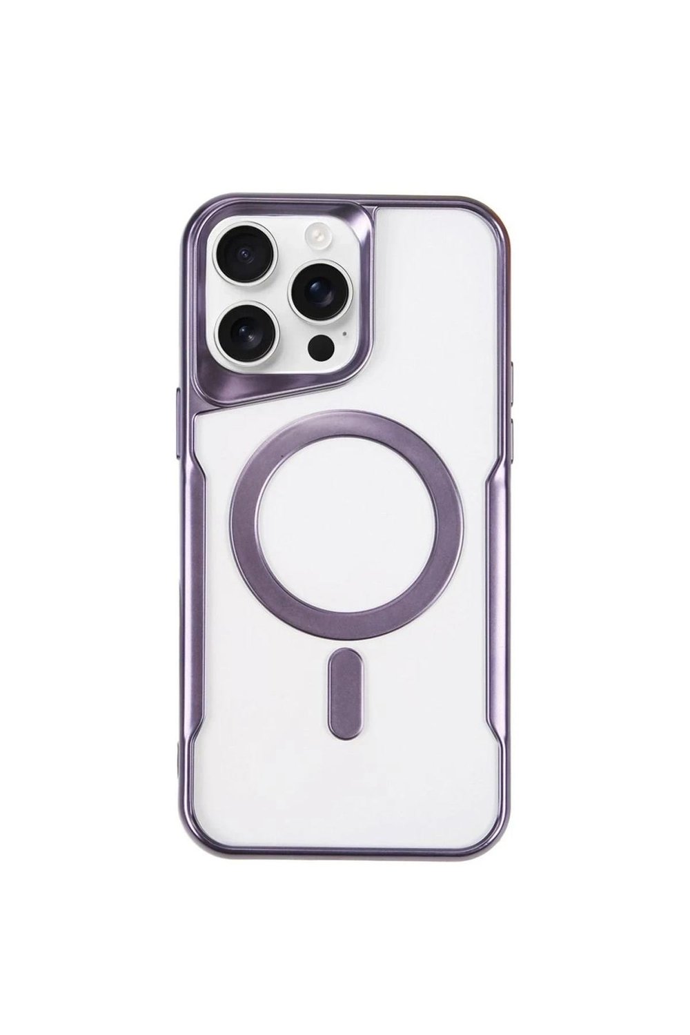 Mey İthalat®  iPhone 14 Pro Max Kılıf Boyi Magsafe Silikon Kapak - Derin Mor