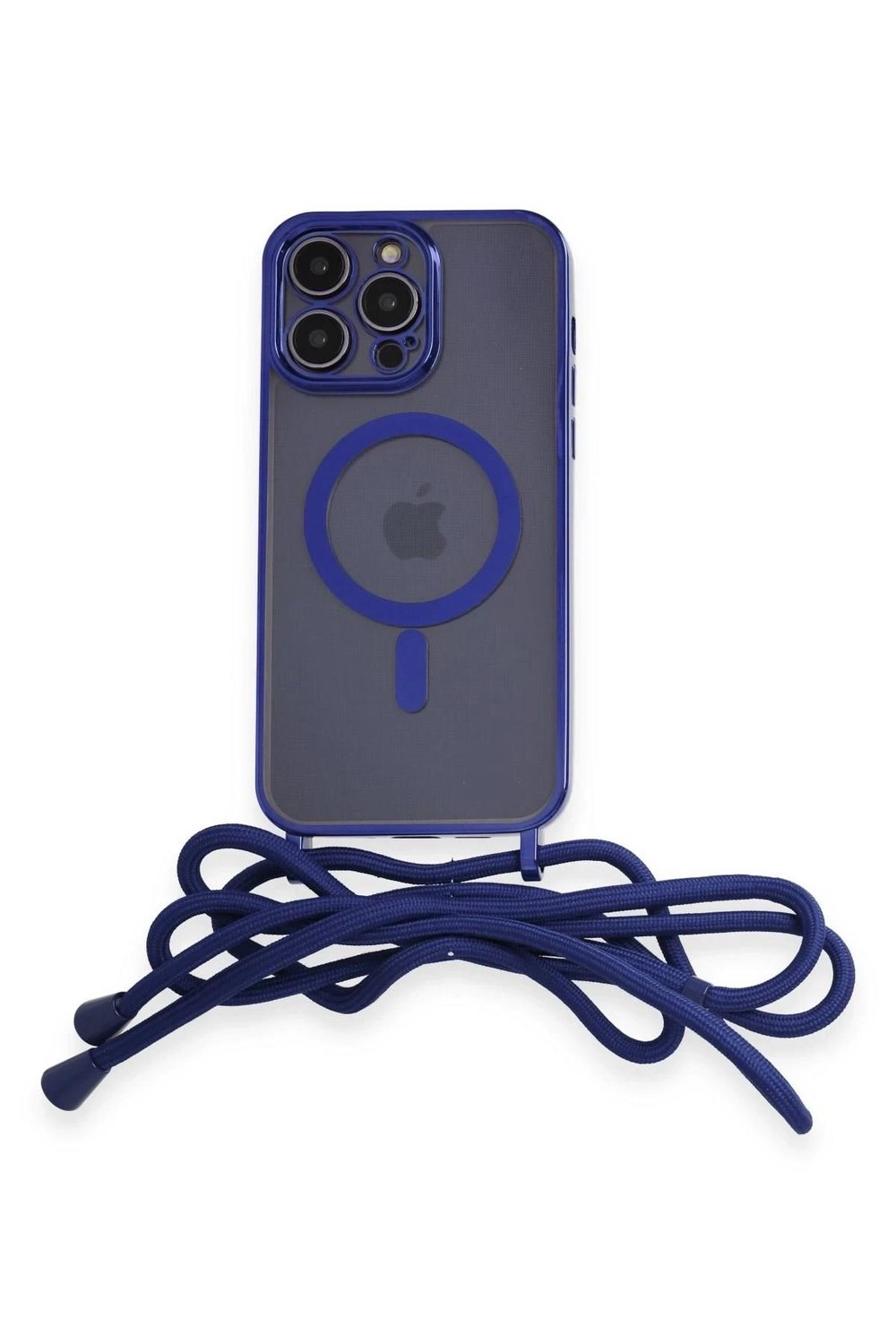 Mey İthalat®  iPhone 14 Pro Max Kılıf Divo Lazer Askılı Magsafe Kapak - Mavi
