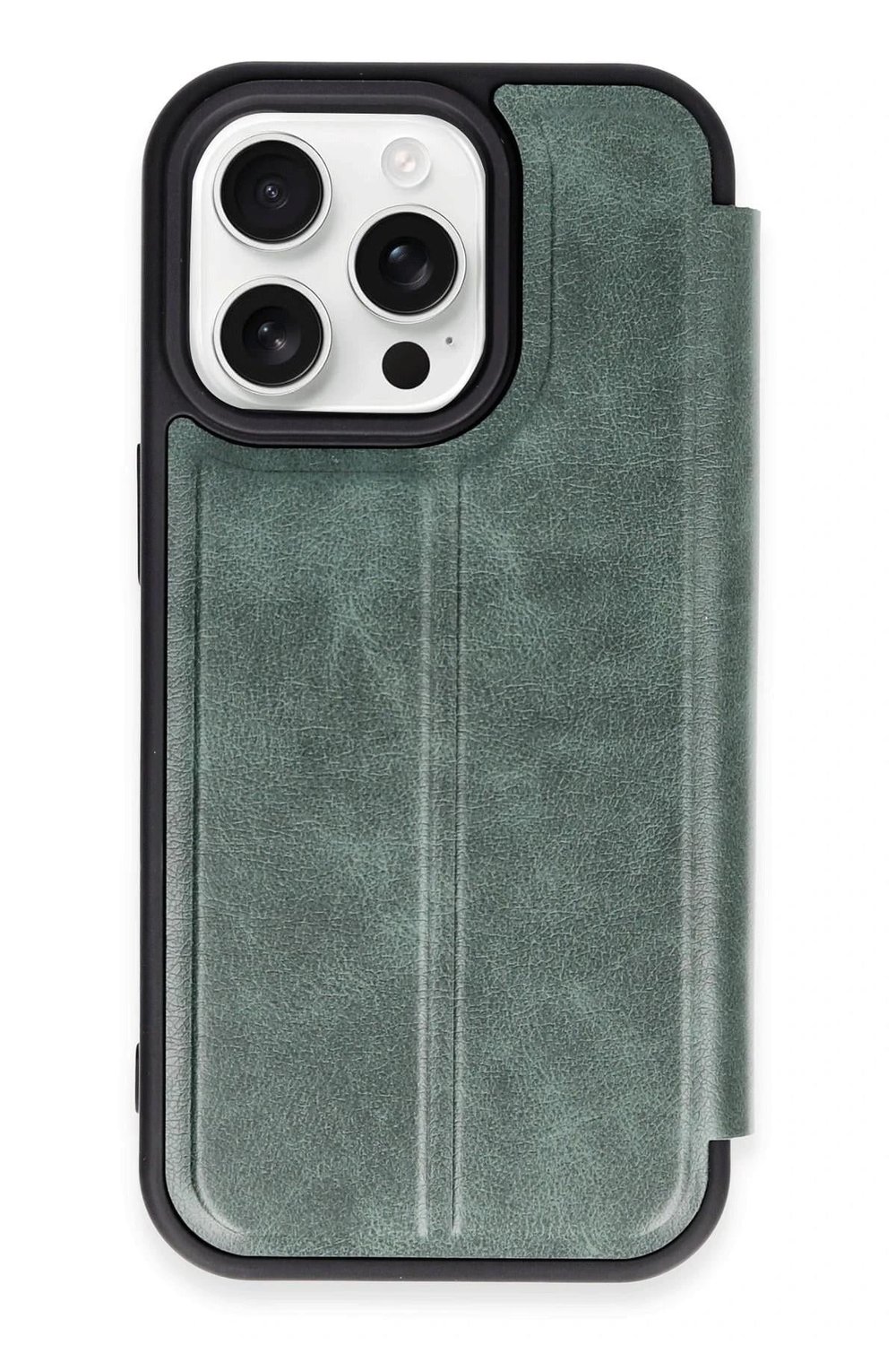 Mey İthalat®  iPhone 14 Pro Max Kılıf Flip Cover - Koyu Yeşil