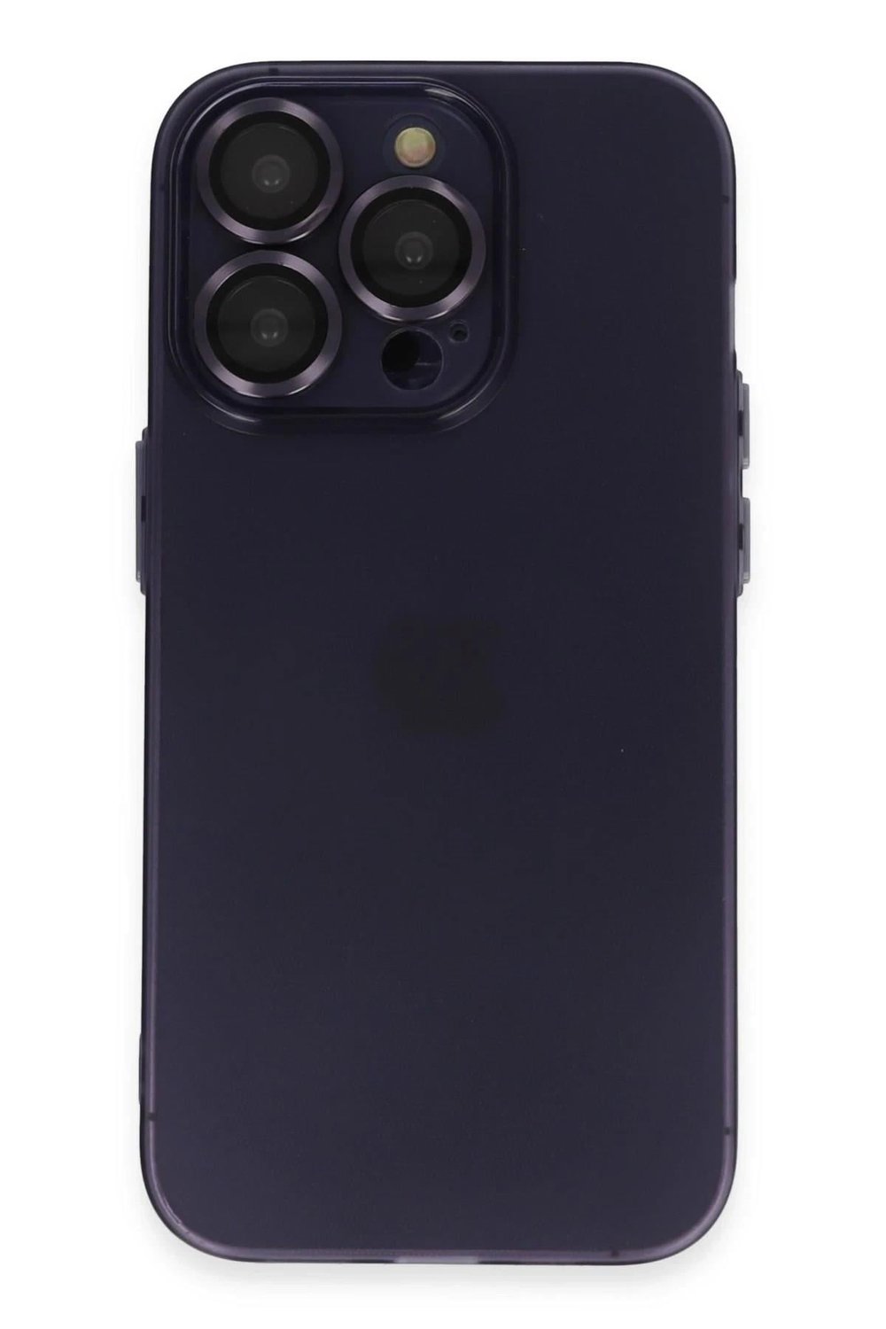 Mey İthalat®  iPhone 14 Pro Max Kılıf Luko Lens Silikon - Derin Mor