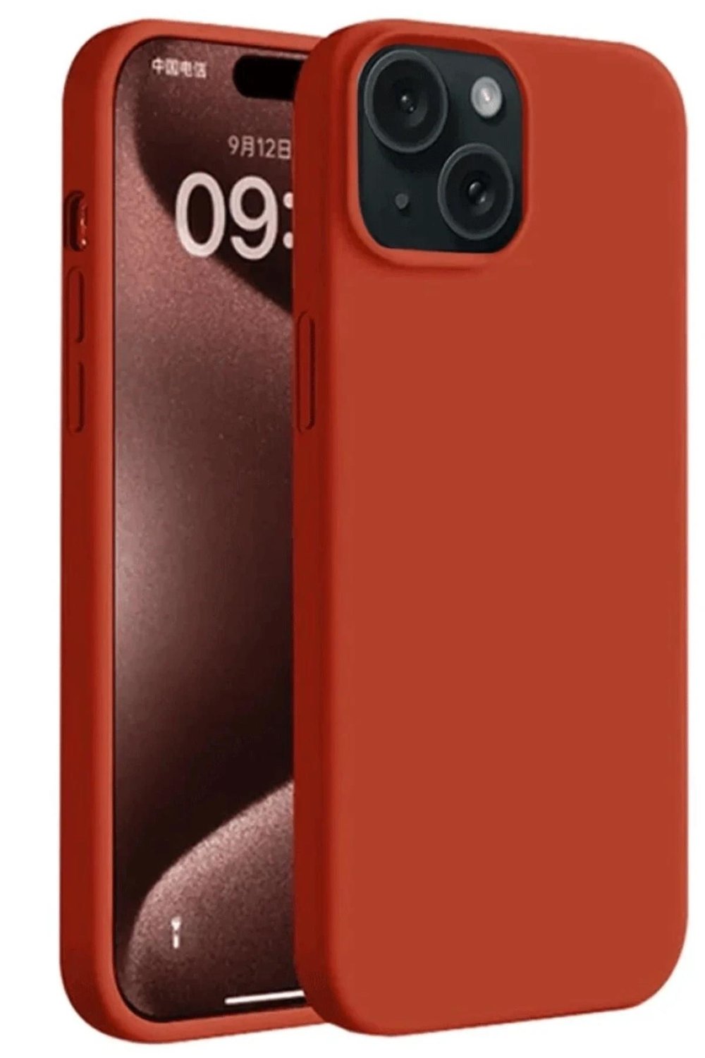 Mey İthalat®  iPhone 15 Kılıf First Silikon - Kırmızı