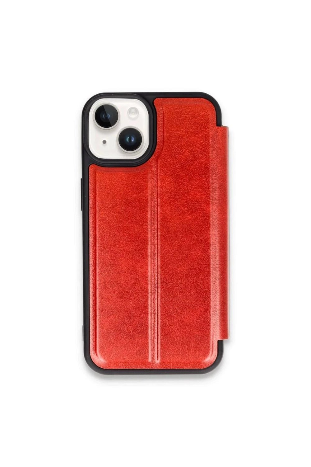 Mey İthalat®  iPhone 15 Kılıf Flip Cover - Kırmızı
