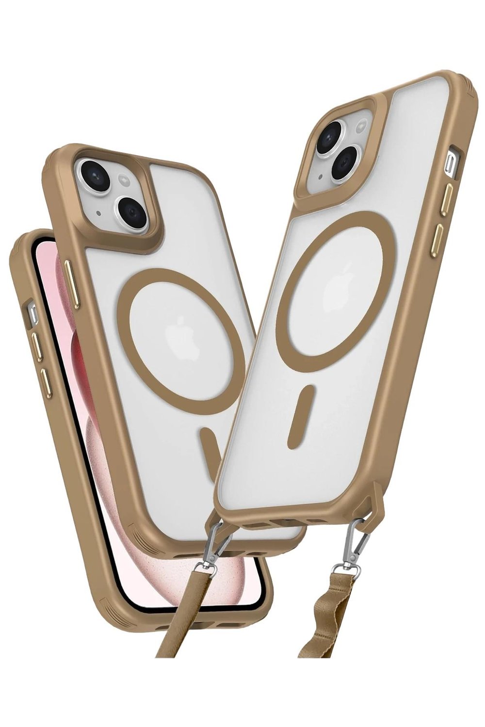 Mey İthalat®  iPhone 15 Plus Kılıf Enka Magsafe Silikon Kılıf - Desert