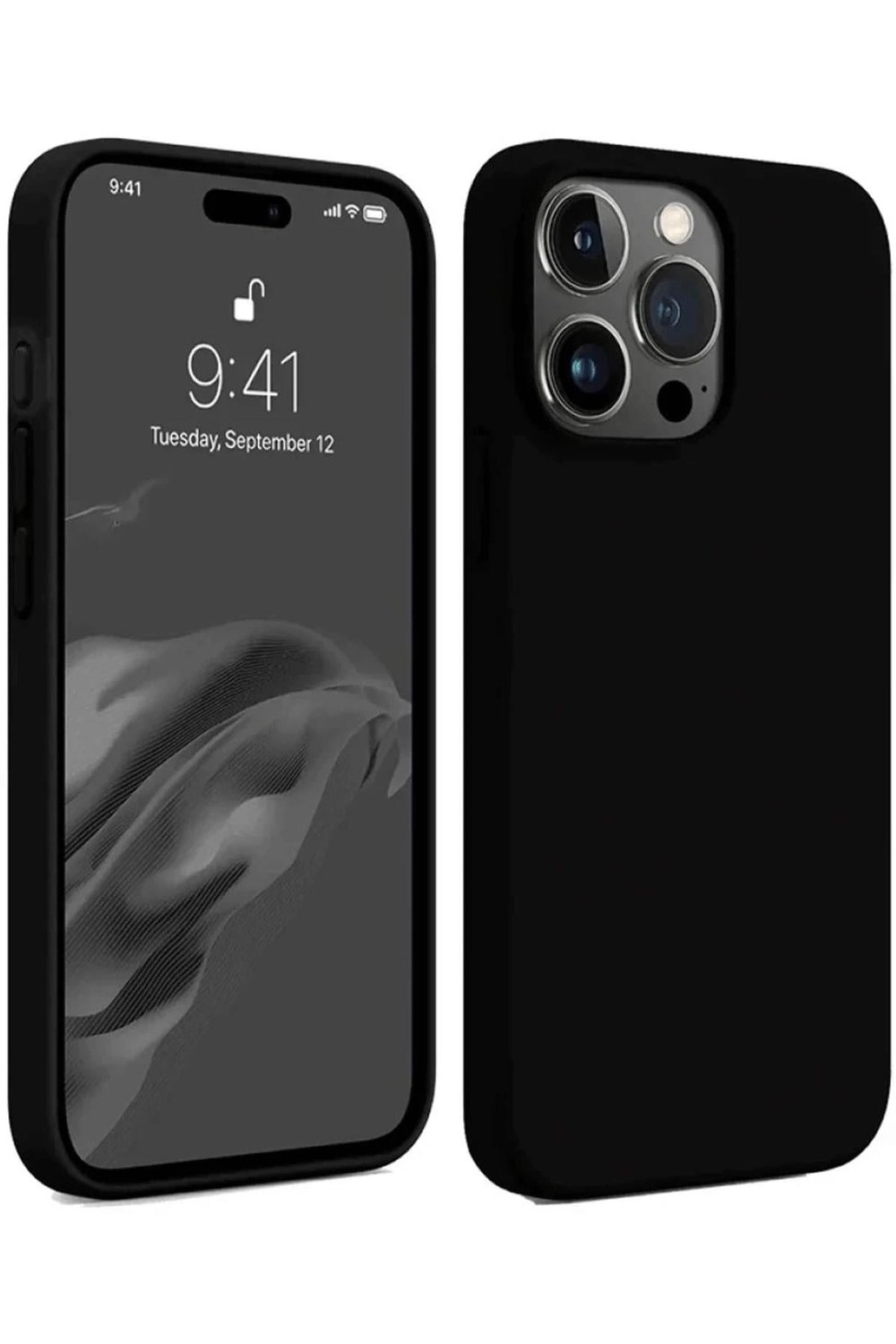 Mey İthalat®  iPhone 15 Pro Kılıf First Silikon - Siyah