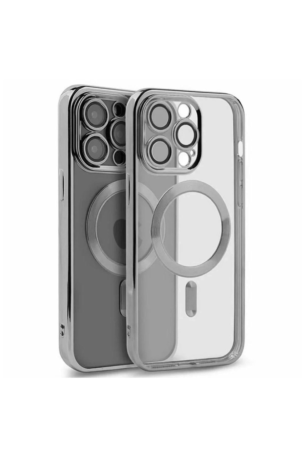 Mey İthalat®  iPhone 15 Pro Kılıf Kross Magneticsafe Kapak - Gümüş