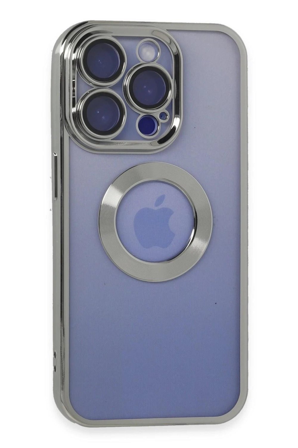 Mey İthalat®  iPhone 15 Pro Kılıf Slot Silikon - Gümüş