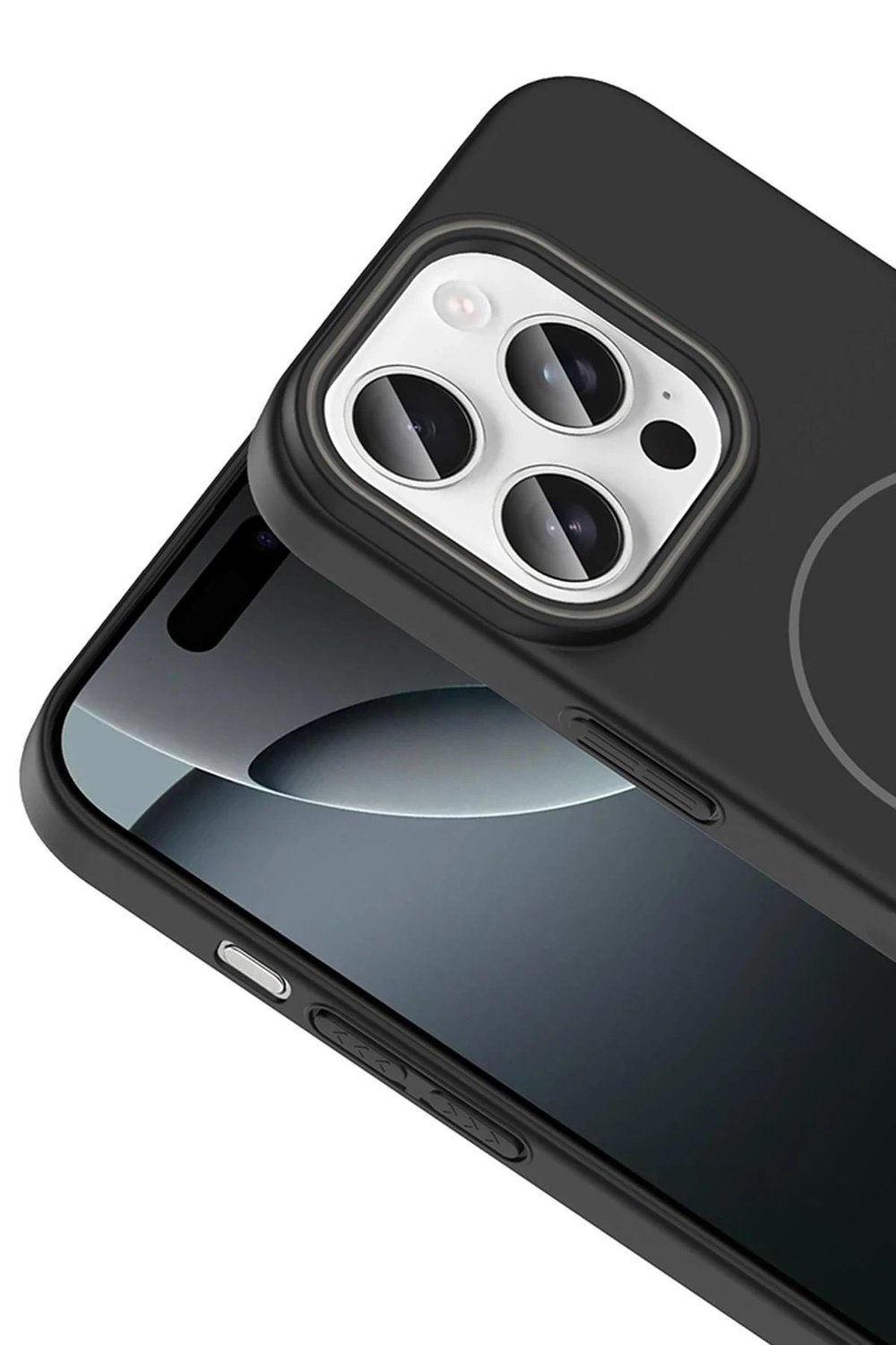 Mey İthalat®  iPhone 15 Pro Max Broş Magsafe Kapak - Krem