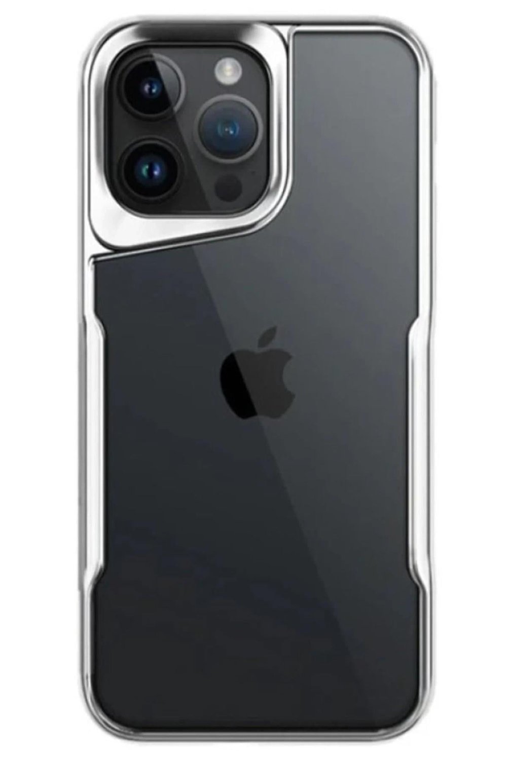 Mey İthalat®  iPhone 15 Pro Max Kılıf Boyi Silikon Kapak - Gümüş