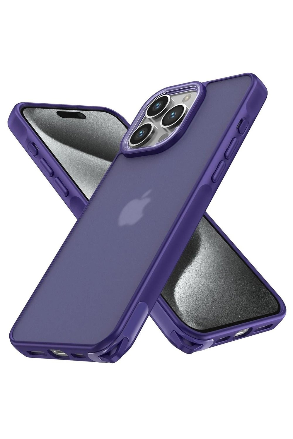 Mey İthalat®  iPhone 15 Pro Max Kılıf Elegant Kapak - Derin Mor